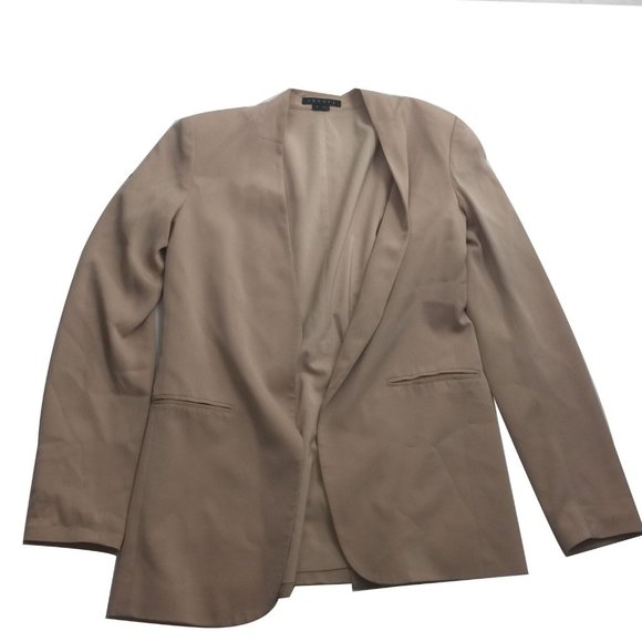 Theory Varienda Silk Lifestyle Open Front Blazer Career Business Jacket Size 4 - Picture 1 of 4
